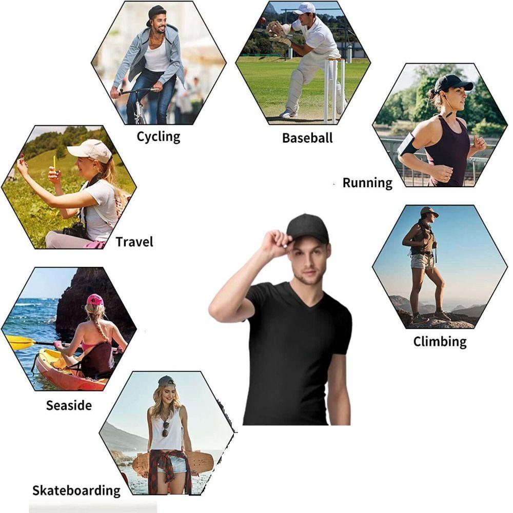 Black Wide Brim Adjustable Summer Hat Cotton Baseball Cap Sports Cap Peaked Cap