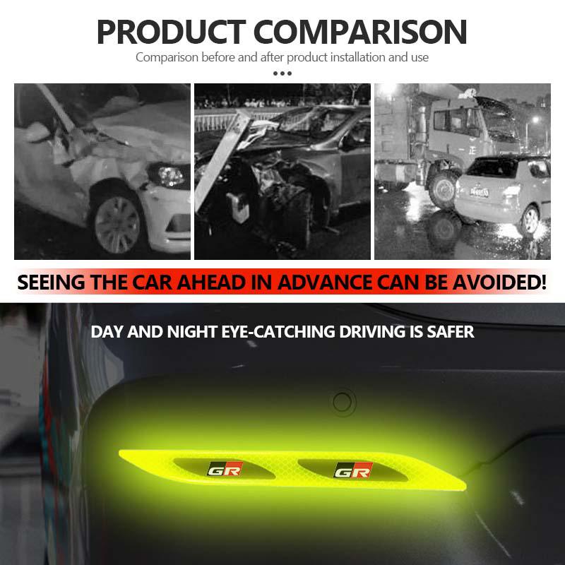 Car Reflective Sticker Bumper Trunk Safety Warning Reflector Stickers Strip For Toyota Yaris Corolla Rav4 CHR Auris Cruiser