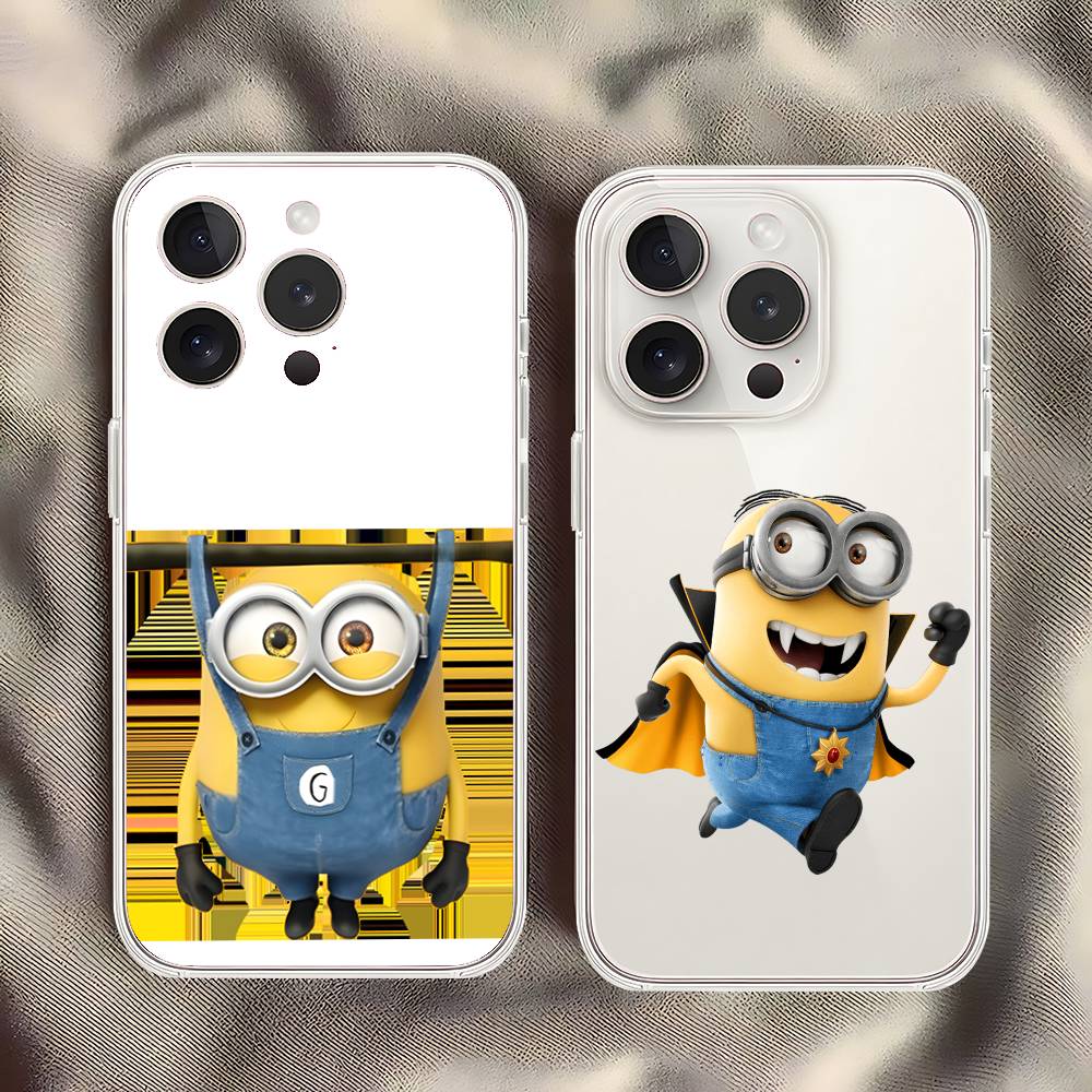 ЧЕХОЛ ДЛЯ ТЕЛЕФОНА MOVIE M-Minions Роскошный Мягкий Прозрачный Чехол Для IPhone 17 16 15 14 13 12 11 Pro Max Mini Защитный Чехол-Бампер