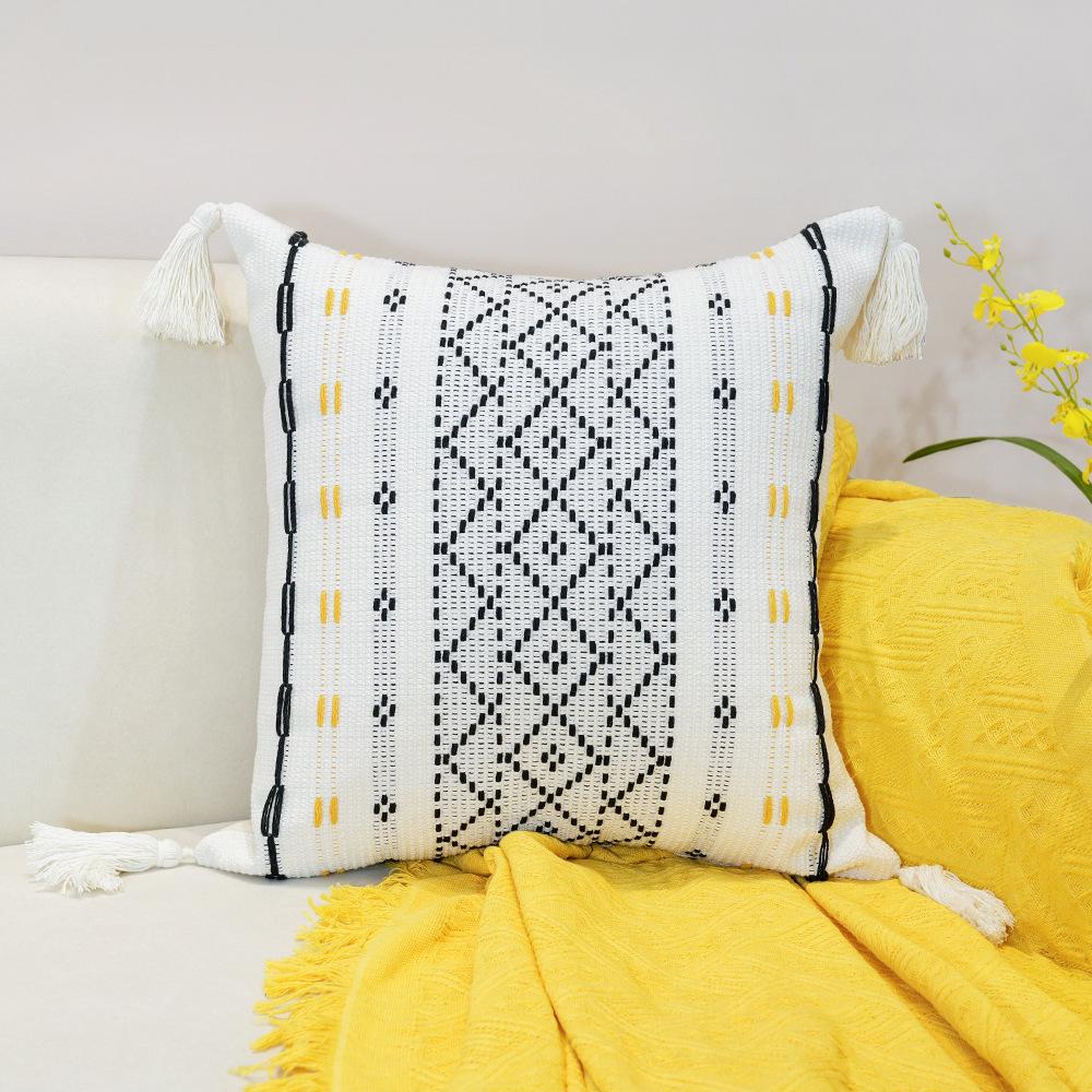 Подушка с жаккардовой бахромой, простая скандинавская утолщенная песочная декоративная подушка, наволочка для подушки