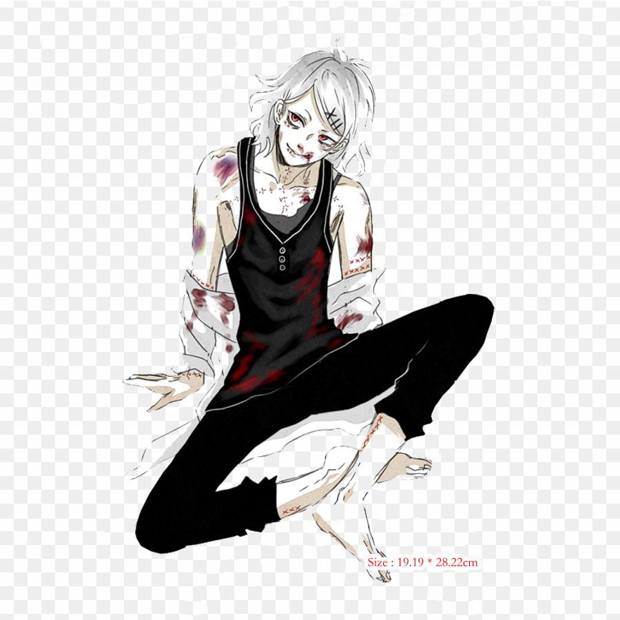 Сидящие Кен Канеки Манга, железные нашивки для одежды, наклейки с аппликациями на одежду, термочувствительная нашивка на заказ