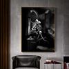 Romantic Skeleton Painting Canvas Print Poster Dark Gothic Love Kiss Wall Art Picture for Gift Living Room Home Decor Cuadros
