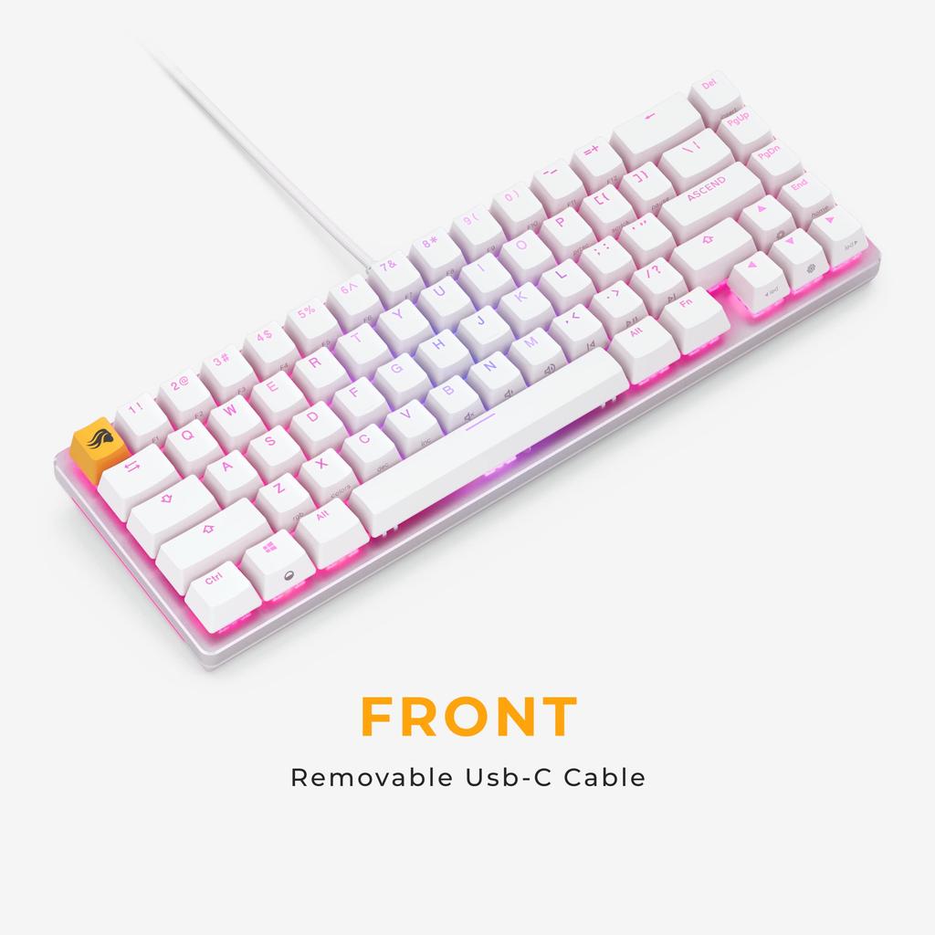 Glorious GMMK 2 White Mechanical Keyboard KB628 65% (Pre-Built) - GLO-GMMK2-65-FOX-W