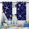 2 Pcs Sea Plants Shells Starfish Blackout Curtains Thermal Insulated Grommet Window Drapes Children Bedroom Living Room Decor