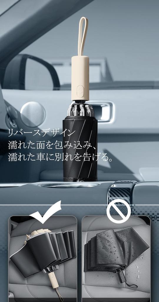 Складной зонт с обратным сложением, высокая плотность 310T, безопасная конструкция для предотвращения автоматического открытия и отражения УФ-излучения от стекла, ветра, дождя и солнечного света