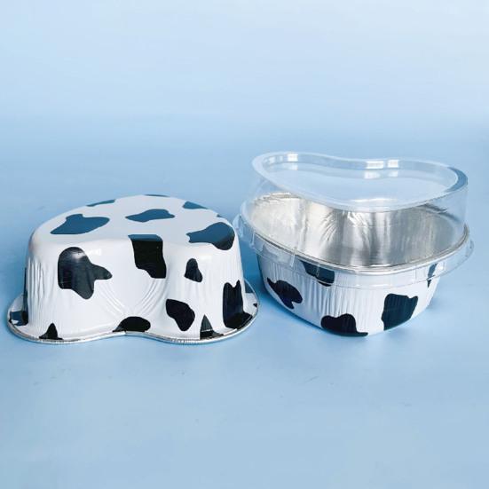 10 шт 100 мл формочки для торта в форме сердца сияющие цвета для выпечки алюминиевая фольга