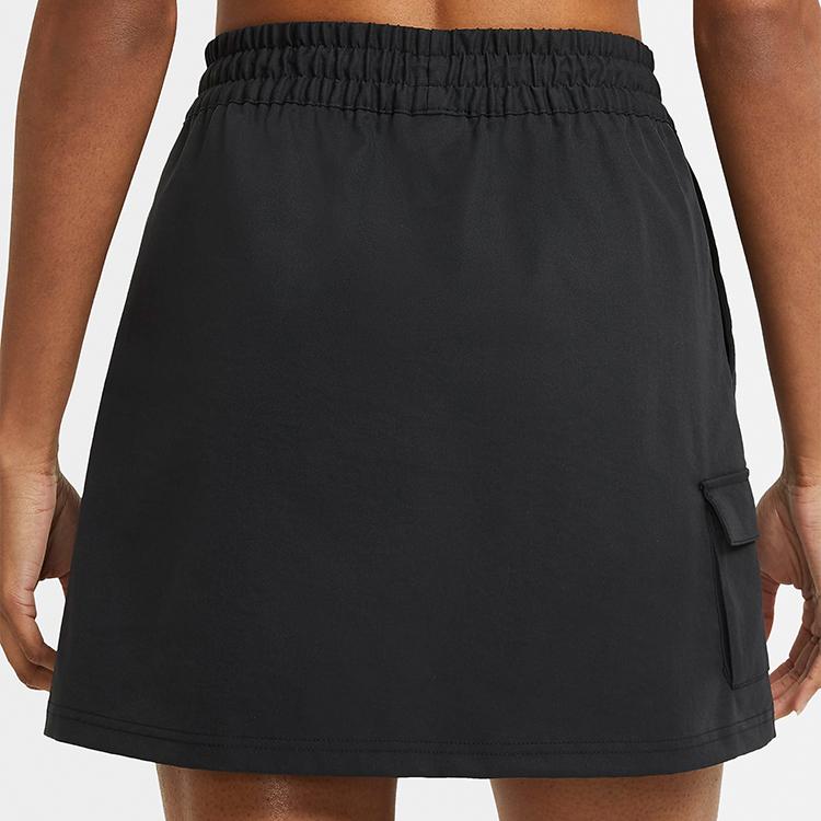 Nike Спортивная одежда Swoosh однотонная средняя талия 3D логотип карман тканая спортивная повседневная юбка женские юбки черный CZ8907-010