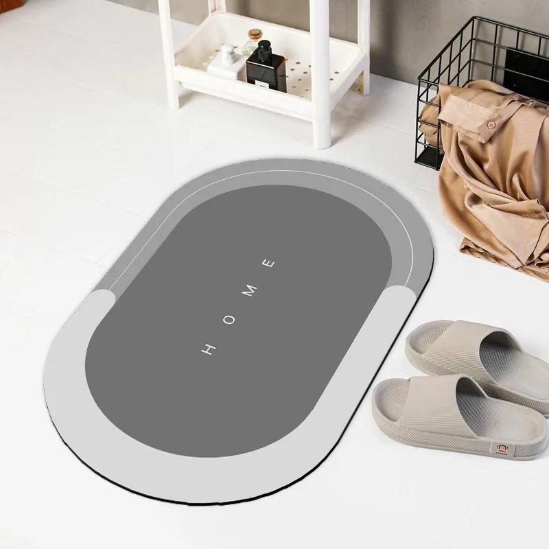 Коврики для ванной из диатомита, впитывающий нескользящий коврик для пола, коврик для ног, быстросохнущий коврик для душа и туалета, моющийся