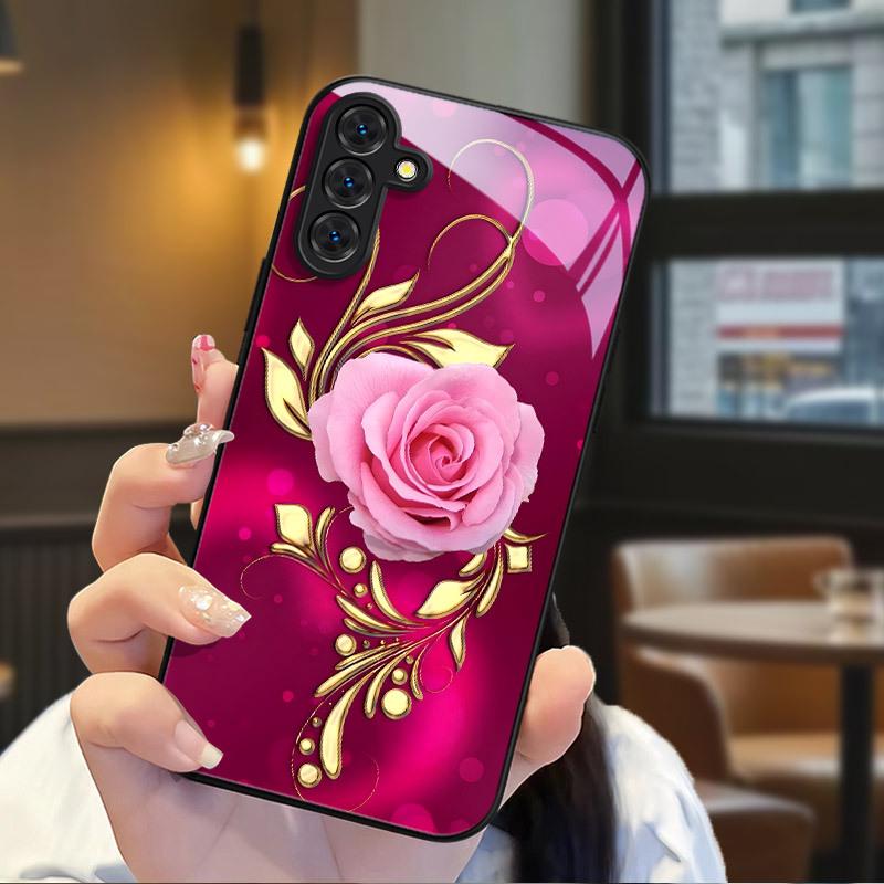 Модный закаленный стеклянный чехол для телефона с принтом, подходящий для Samsung Galaxy S26 S25 S24 S23 S22 S20 FE Ultra Plus, противоударная задняя крышка