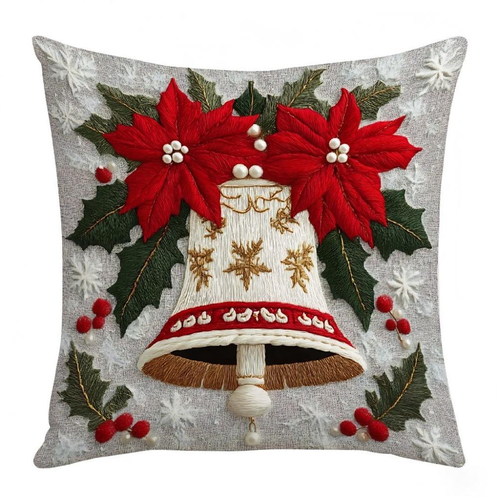 Christmas Cushion Cover Christmas Tree Pattern Santa Claus Cartoon Christmas Pillow Cover 45x45cm Size Snowflake