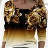 3D Print Floral T Shirt Women Long Sleeve O Neck Loose Tee Ladies Plus Size Tops Spring Fall Clothing