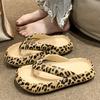 Fashion Fashion Leopard Eva Flip Flops for Women Summer 2024 New Clip Toe Platform Slippers Woman Soft Sole Non Slip Beach Slide Sandals