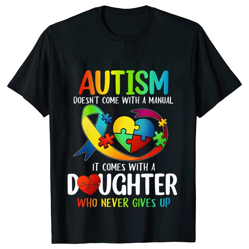Men's T-shirts Autism Mom Dad Clothing Autism Awarenes Family Tshirts Short Sleeve Clothes Family Matching Clothing Unisex Tees
