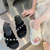Summer Footwear Slippers Women's Beach Thick-soled Pearl Plus Size Comfortable Soft-soled Sandals and Slippers