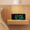 Creative Curved Electronic Clock LED Large Screen Plug-in Battery Dual-purpose Mirror Alarm Clock Student Bedroom Dedicated