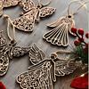 Wooden Angel Christmas Ornaments Rustic Angel Hanging Ornament with Hollow Design for Winter Xmas