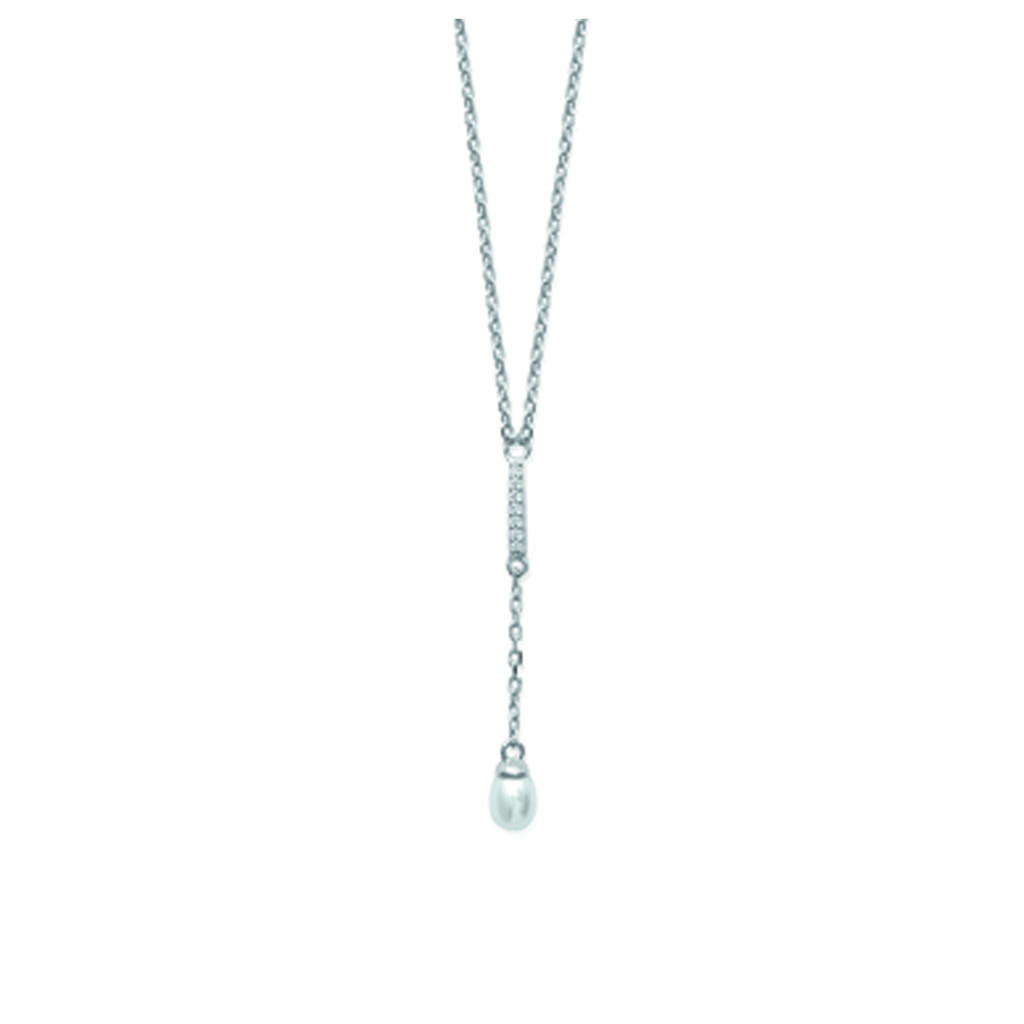 Les Trésors De Lily [J9619] - Silver Necklace 'Sissi' Silver White (rhodium-plated) - 4 Cm