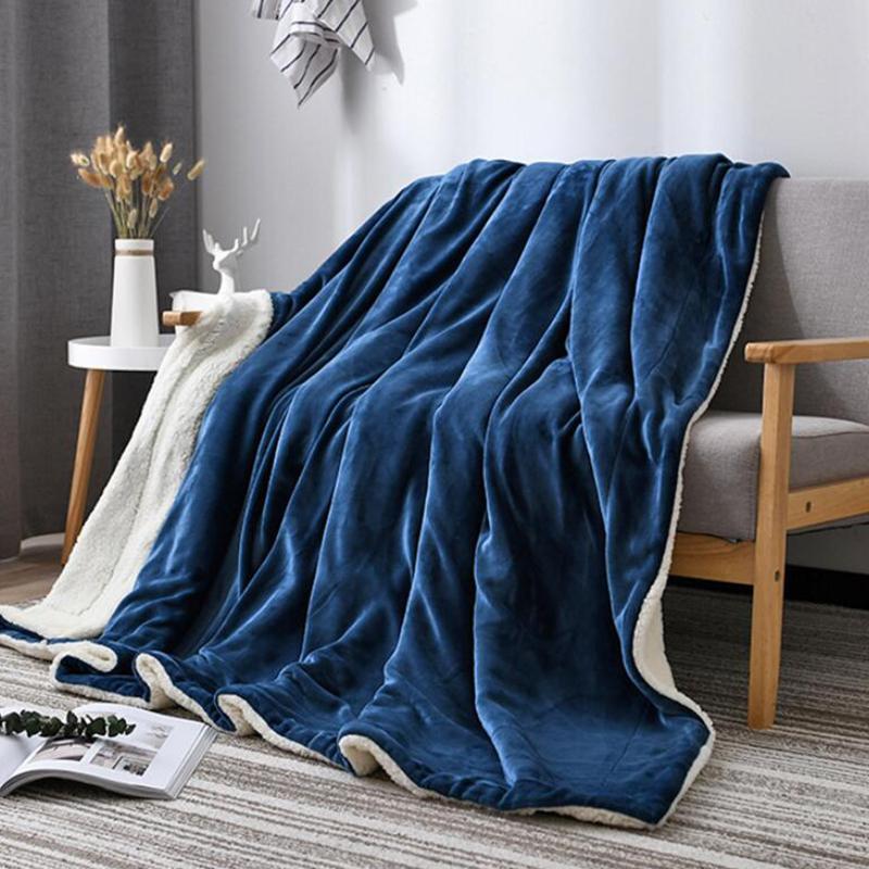 Шерстяные кашемировые одеяла для кроватей, диванов, зимних утепленных покрывал, мягких покрывал из овечьего бархата, флисовых переносных одеял, простыней