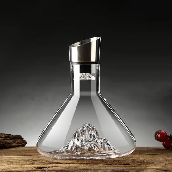 Стеклянный графин для вина с аэратором, фильтрация из нержавеющей стали, 12 каналов аэрации, емкость 1600 мл, графин для красного вина ручной работы для винных бутылок