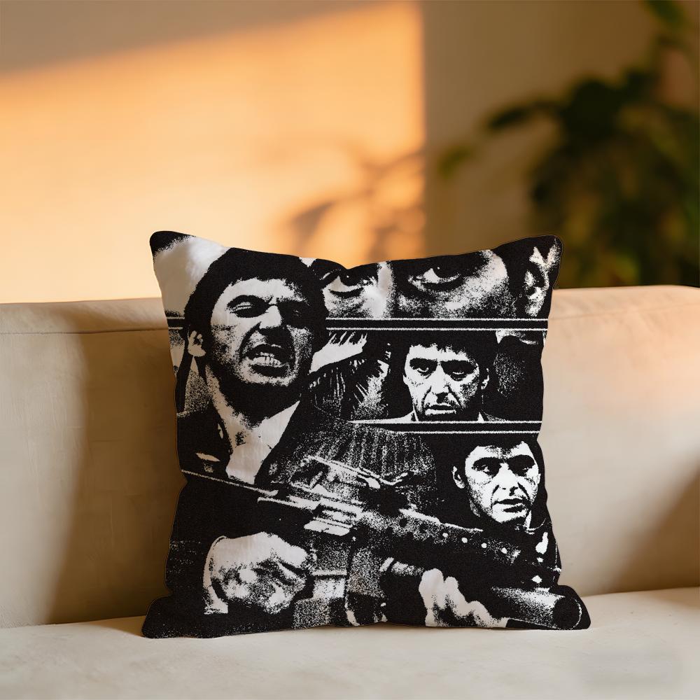 Scarface Cushion Cover Cozy Velvet Throw PillowSoft Warm Cushion For Sofa Bed