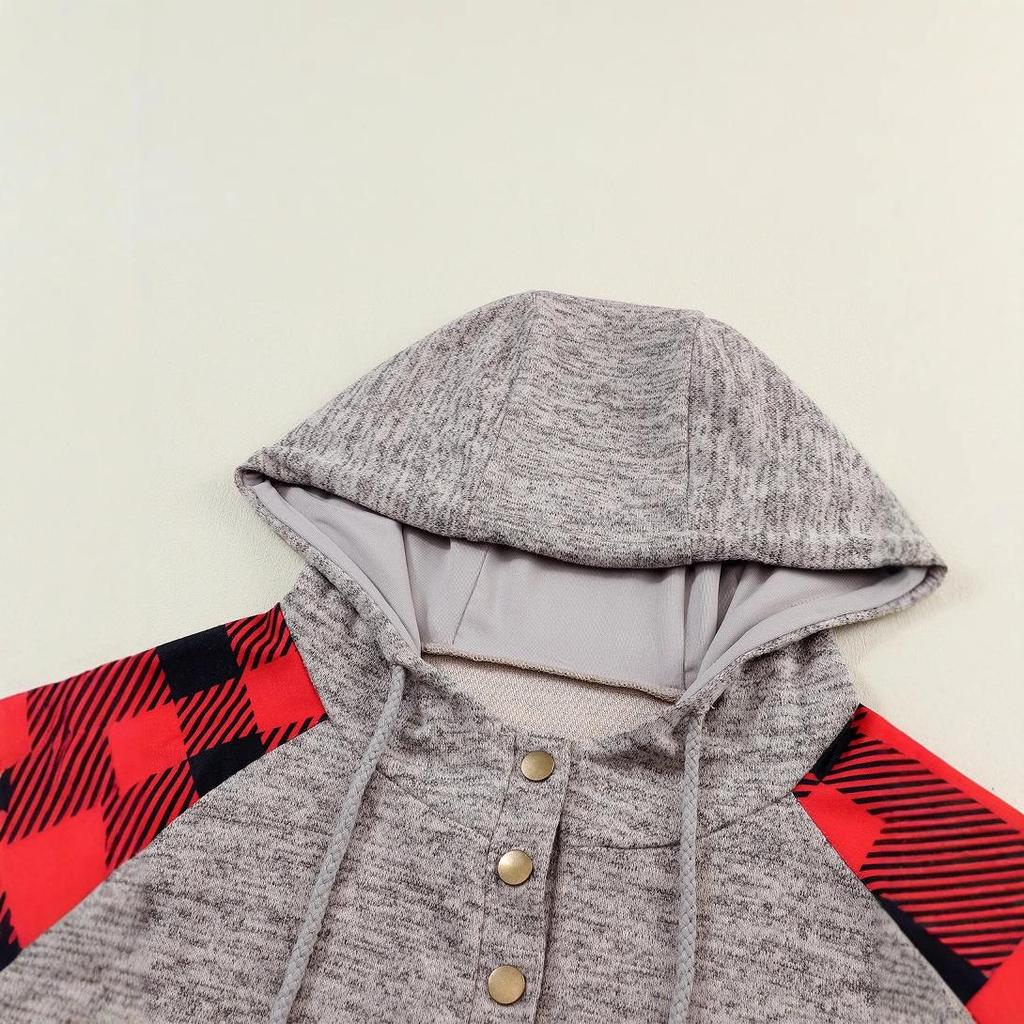 Shiying Плед Колорблок Вафельный Свитшот - Женский Повседневный Осенне-Зимний Топ на Пуговицах