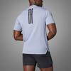 Adidas Power 3-Stripes Logo Fitness Moisture-Wicking Short Sleeve Dopamine Crew Neck T-Shirt Men T-Shirts Silver Purple JI8216
