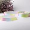 1 Roll 9/13mm Packaging Ribbon Anti-fade Gradient Cut Freely DIY Polyester 50 Yards Rainbow Printing Gift Decoration Ribbon Sewing Shop Supply