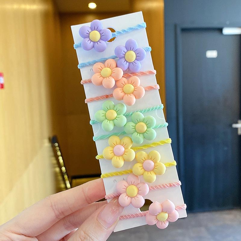 10 шт./набор Резинки для волос для детей Милые мультяшные животные Резинка Головной убор Девочки Детская повязка на голову Скранчи Детские аксессуары для волос