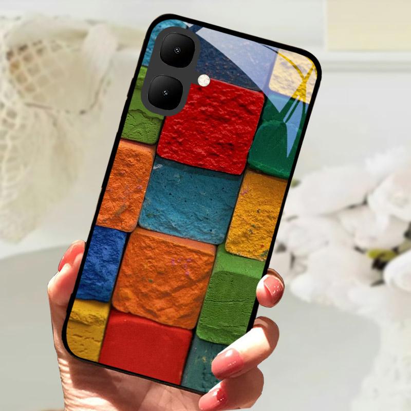 Чехол для телефона Infinix Smart 10 Ударопрочные чехлы Закаленное стекло Задняя крышка Для Tecno Pop 10 KM4 Smart10 X6725 Защита камеры