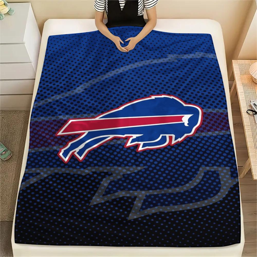 Buffalo Bills Print Flannel Blanket, High quality Comfortable for All Seasons, Home Decor, Warmth and Comfort, Perfect for Christmas Gifts