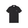 Solid Color Logo Print Half Button Short Sleeve Polo Shirt Men Tops Black J30J320088-BEH