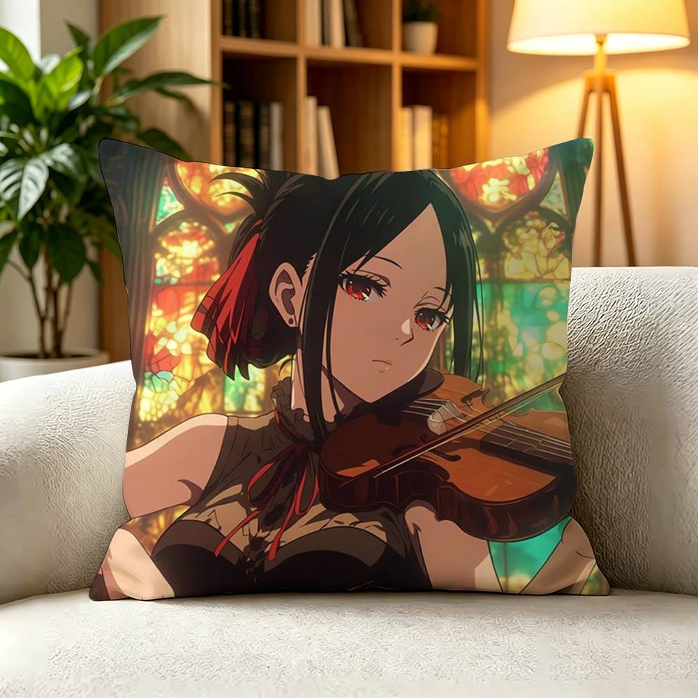 K-Kaguya-sama Love is War Kaguya Shinomiya Pillow Case Square Double-Sided Sofa Cushion Cover Bedroom Bedside Pillow