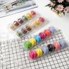5PCS Macaron Box Transparent PET Dessert Pastry Packaging Boxes Cake Display Decoration Holds 6 Macarons Party Supplies Only Box