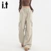 Izzue IT Women's High-Waist Wide-Leg Cargo Pants