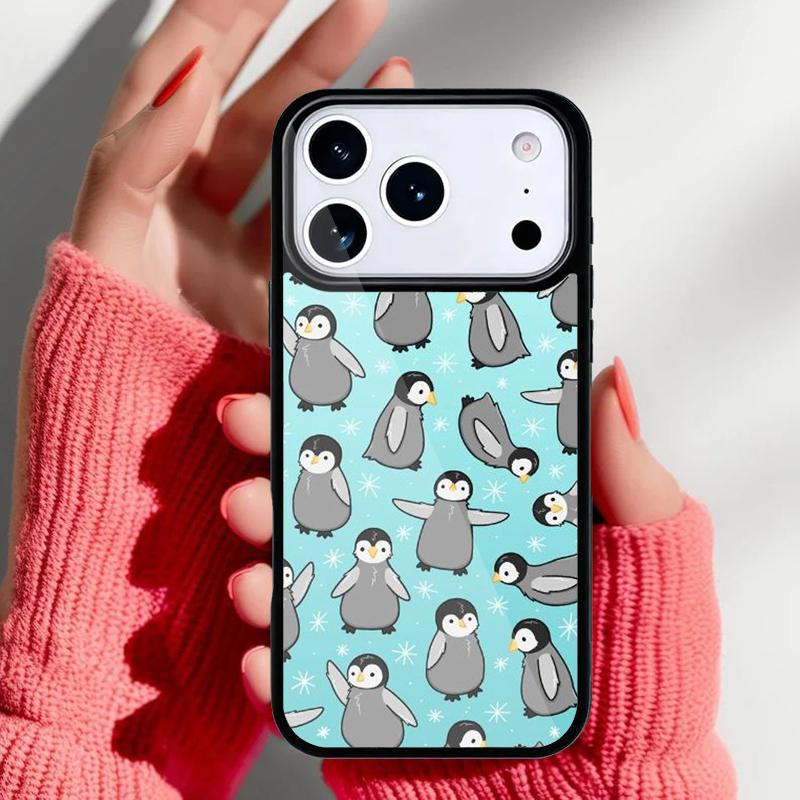 Милый Kawaii Чехол-пингвин для iPhone 17 16 15 14 13 Pro Max Задняя крышка для 12 11 Pro Coque