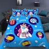 Unicorn Duvet Cover Set King Queen Size Pink 3D Print Cute Unicorn Star Rainbow Cloud for Kids Girls Boys Polyester Bedding Set