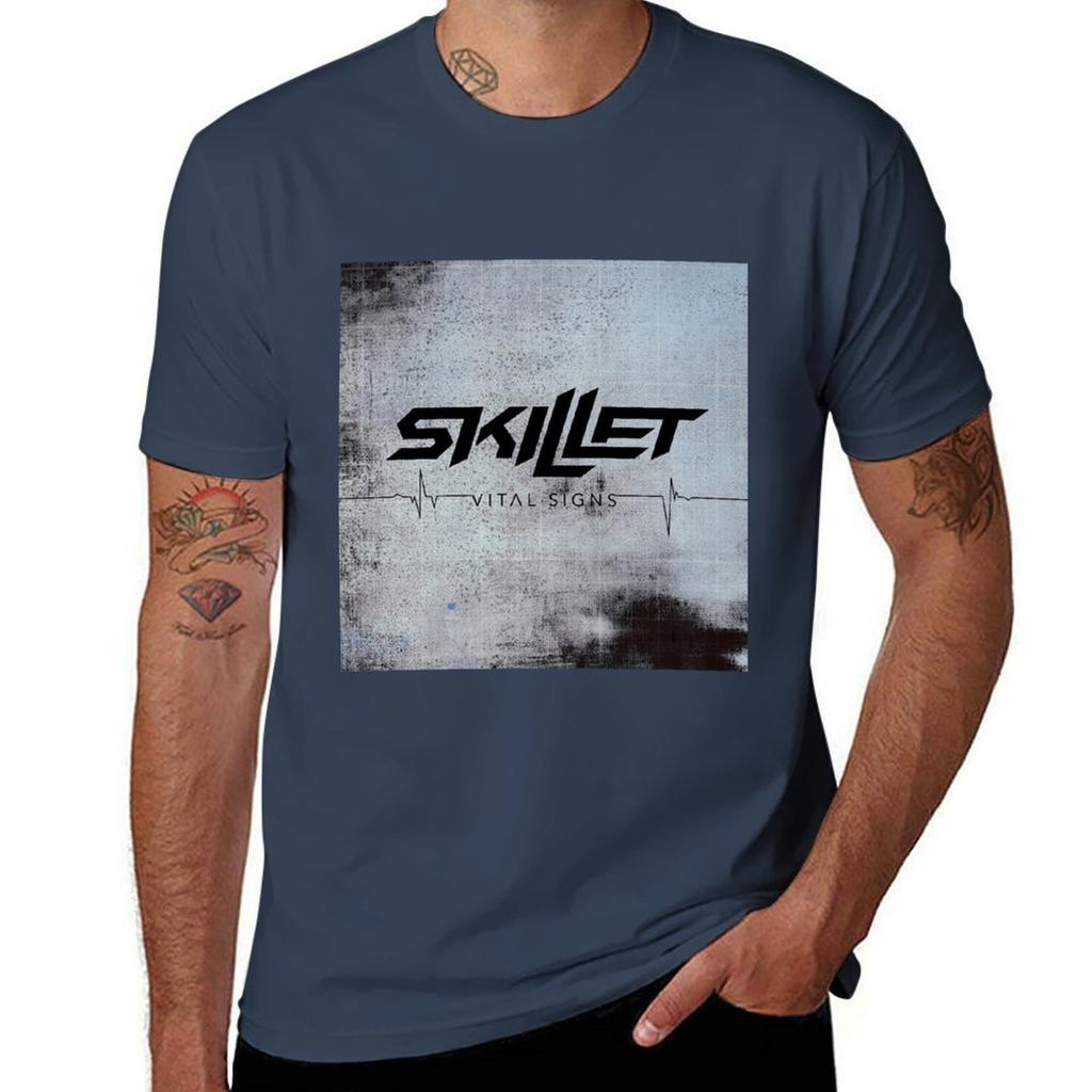 Skillet vital signs Tshirt summer tops Short sleeve tee oversized t shirt men