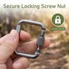 3pcs Portable Outdoor Camping Hiking Keychain Flattened Buckle with Thread Snap Clip Hook