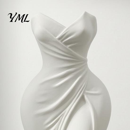 Decorative Floral Arrangement Pot Elegant Dress Shaped 3D Printed Vase, Modern Minimalist Sculpture for Paintbrush Holder Stand Home Decor,