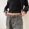 Y2K PU Leather Belt Adjustable Waist Belt Personality Rivet Waistband  Jeans