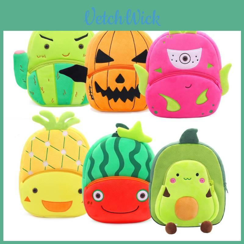 Adorable Cartoon Fruit Backpack For Children Plush Shoulder Bag With Durable Polyester Lining