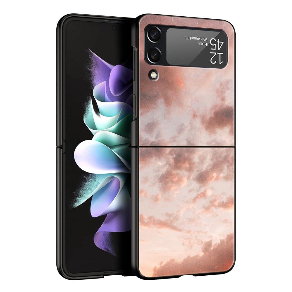 Милый арт красивый инди ярко-розовый Чехол для телефона Samsung Galaxy Z Flip3 Flip4 Flip5 ПК-оболочка для Z Flip 3 4 5 Жесткая складная крышка