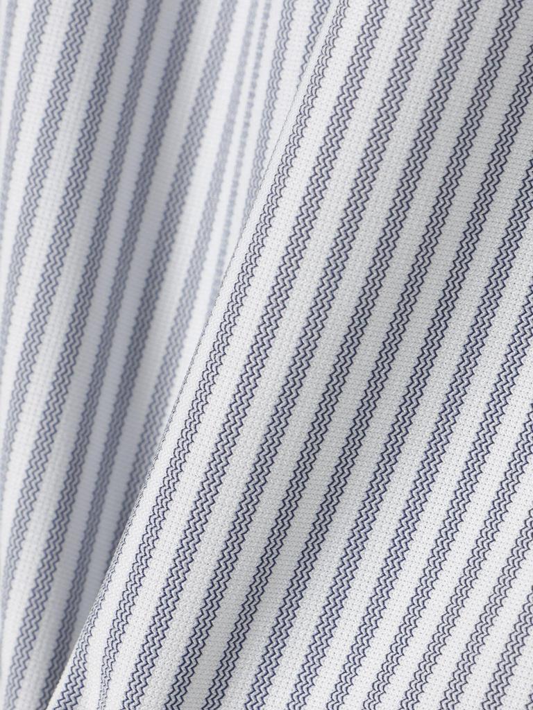 Beams Heart Men's Easy-Care Semi-Wide Collar Long Sleeve Shirt (Sizes 37-42, Machine Washable) Navy Stripe 40