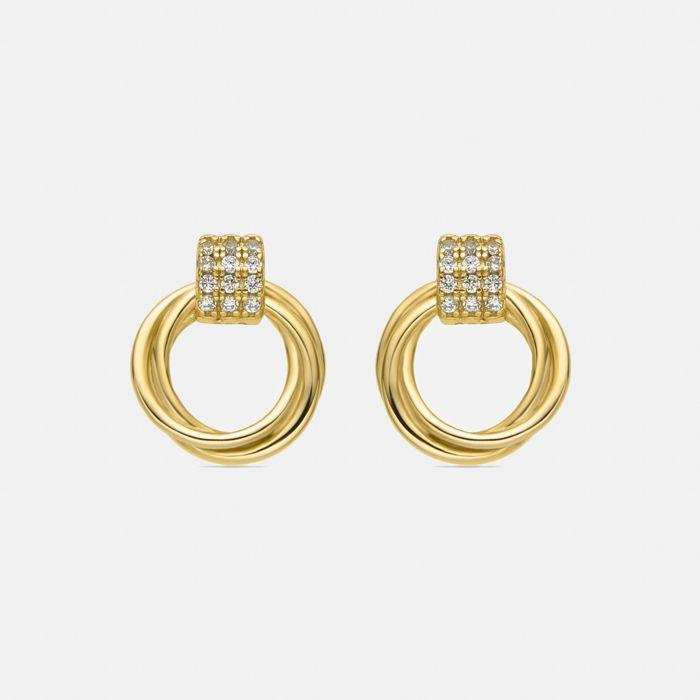 Boucles d'oreilles en argent 925 et zirconium brillant - Ukyo