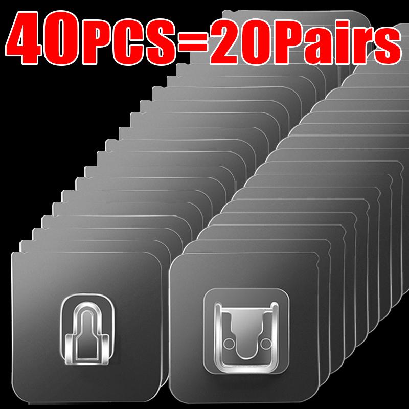 Двусторонние самоклеящиеся настенные крючки прозрачный бесследный настенный крючок для кухни ванной комнаты держатели для присосок для штепсельных вилок