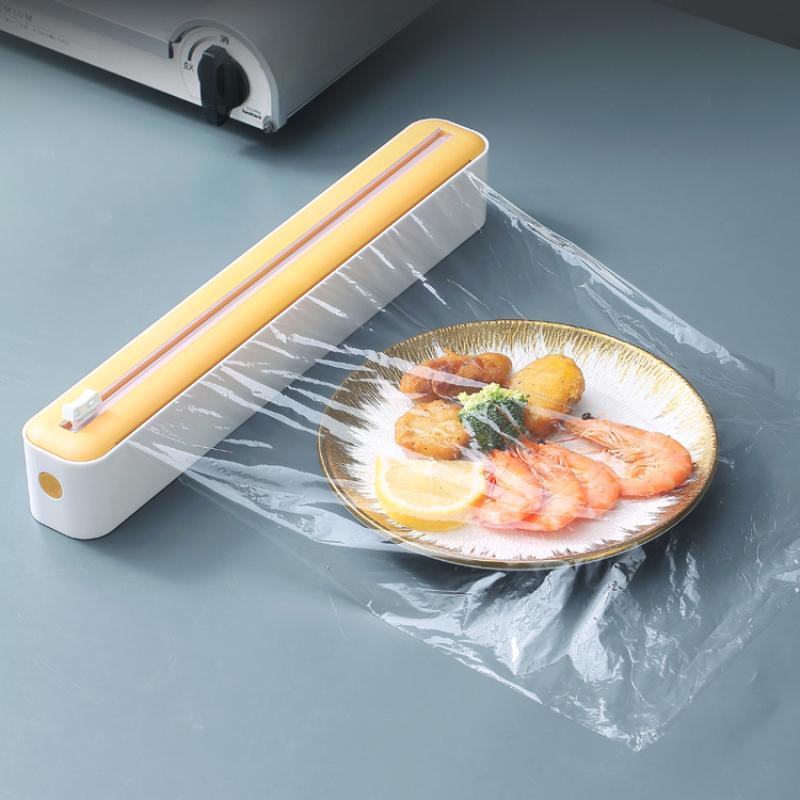 Кухонный автомат для резки пластиковой пленки Фольга для выпечки Двусторонний раздвижной нож Коробка для резки Бытовая магнитная настенная коробка для хранения Стеллаж для хранения инструментов