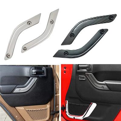Декоративная накладка на ручку двери Для Jeep Wrangler Jk 2011-2017 Накладка на вставку ручки двери 1Rc72jahad Запчасти Серебристый