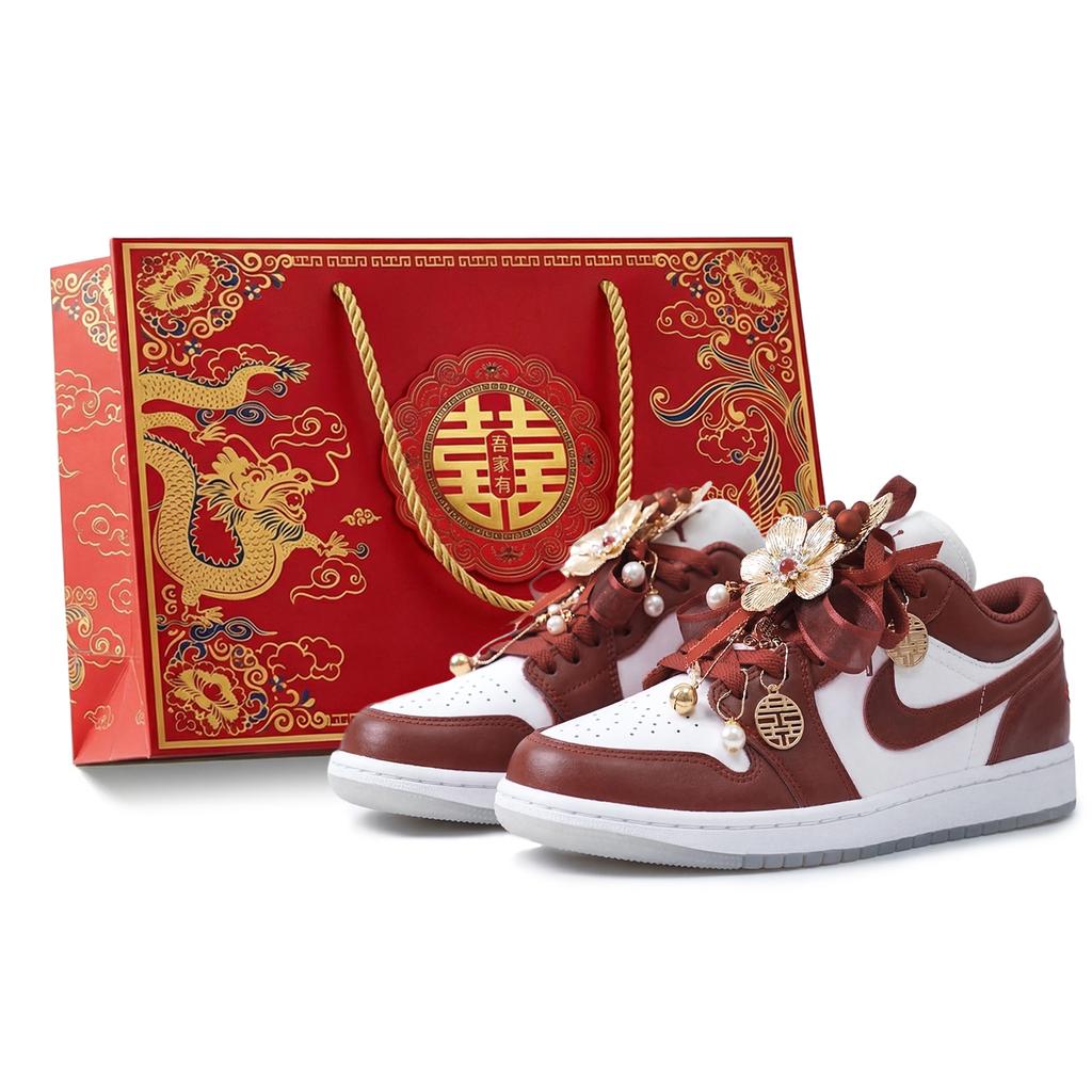 Jordan Air Jordan 1 Blissful Union, Формальная обувь, Свадебная обувь Нескользящая Легкая Низкие 553560-133(Team2070-S-BOX)