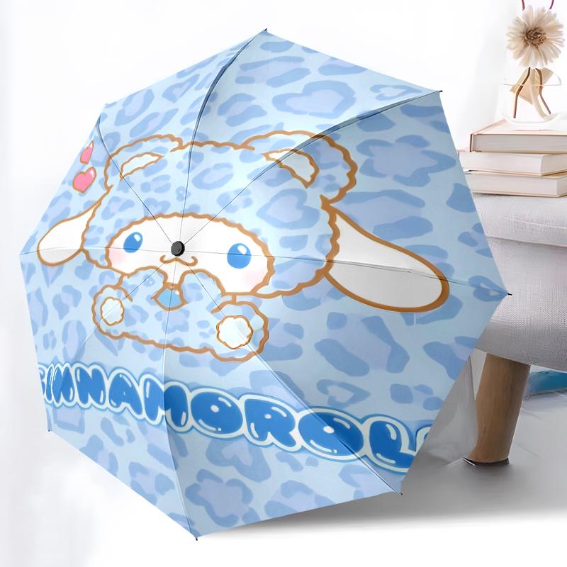 Автоматический зонт Sanrio Cinnamoroll, 8 спиц, железный каркас, пластиковая ручка, подходит для путешествий на открытом воздухе и на каждый день, идеальный подарок