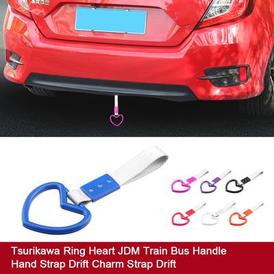 Новое кольцо в форме сердца JDM, ручка поезда, автобуса, ремешок для рук, подвесной ремень для дрейфа, предупреждающее кольцо для заднего бампера автомобиля